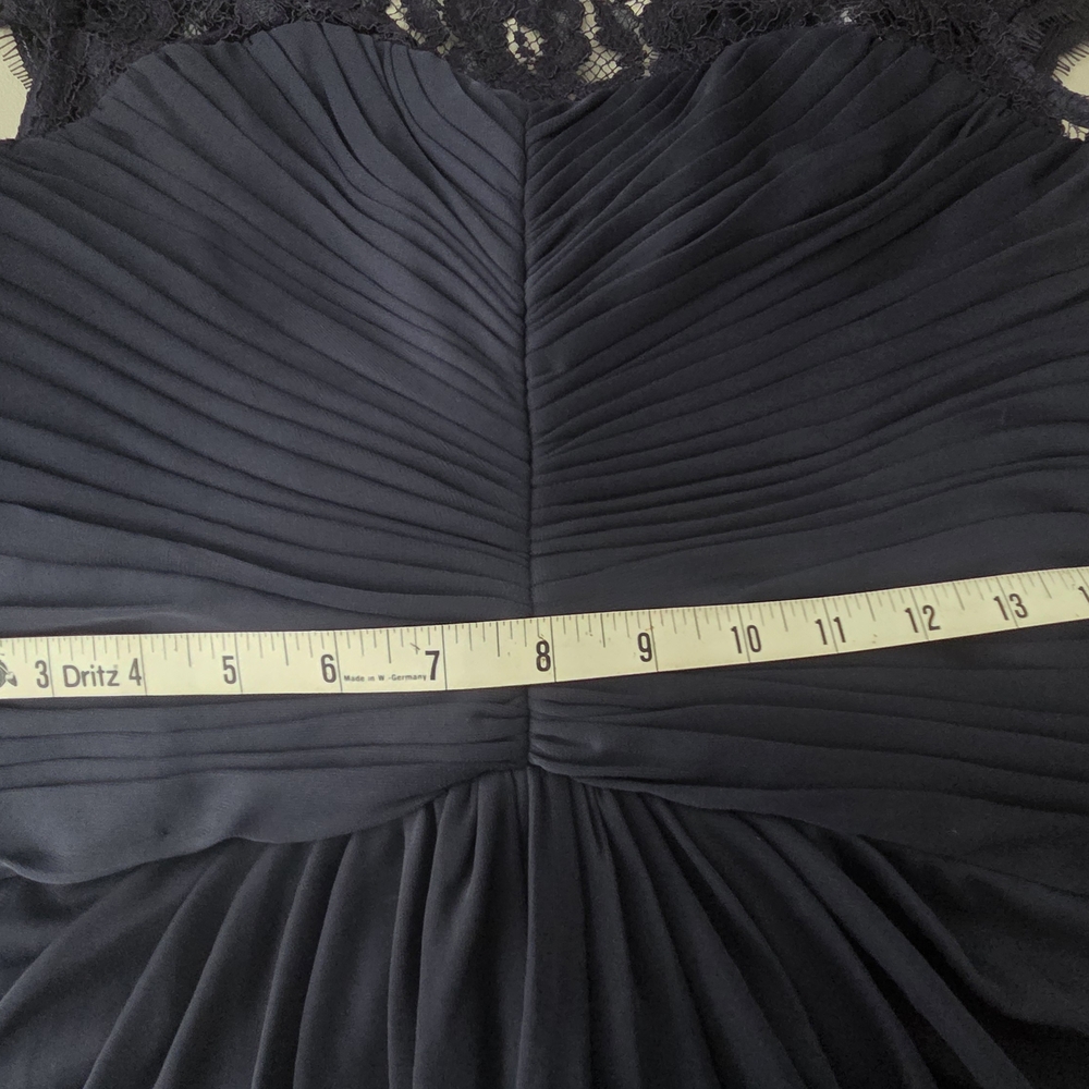 Adrianna Papell Navy Blue Pleated Gown, Size 12 - Picture 10 of 10